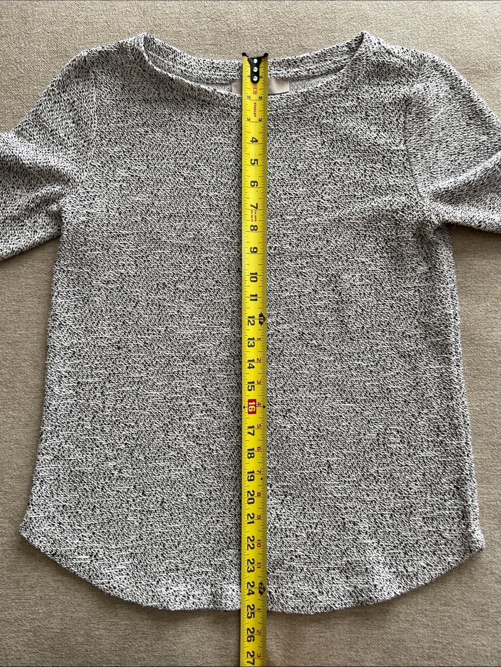 LOFT Marbled Black and White Crewneck Long Sleeve Sweater - Picture 7 of 10